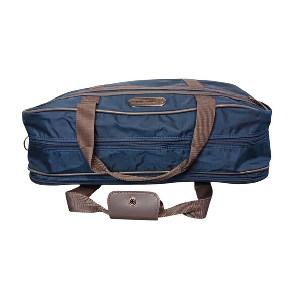 Vintage American Tourister Soft Sided Luggage Carry On Travel Bag Blue Suitcase - Picture 5 of 9